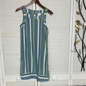 For Cynthia Blue and Green Striped Dress